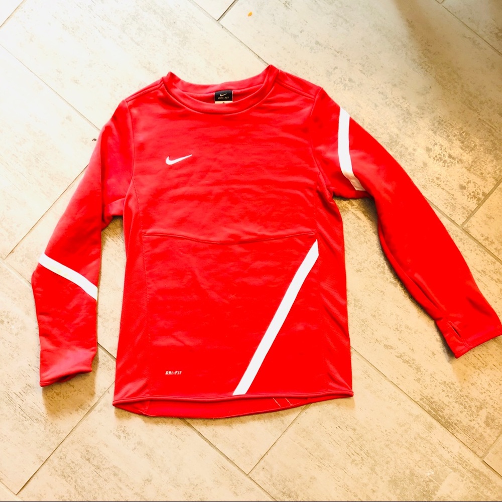 Nike red sweatshirt with thumb holes